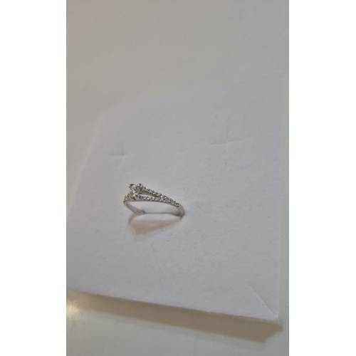 ANELLO Donna Solitario ORO BIANCO 18...