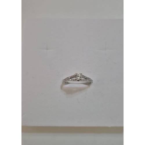 ANELLO Donna Solitario ORO BIANCO 18...