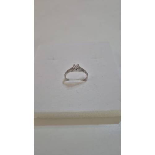 ANELLO Donna Solitario ORO BIANCO 18...