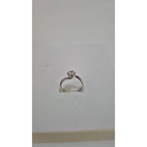ANELLO Donna Solitario ORO BIANCO 18...