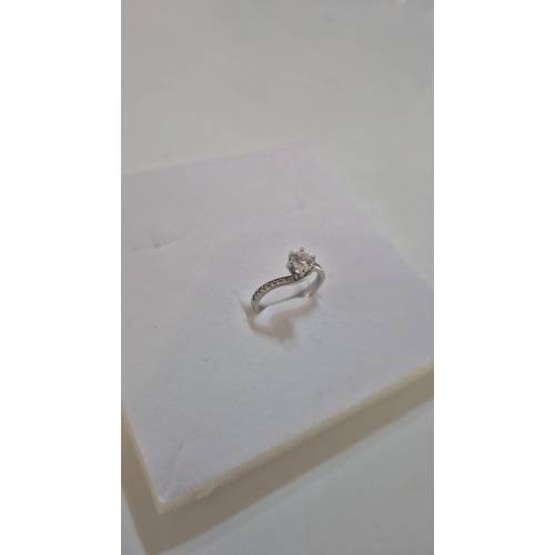 ANELLO Donna Solitario ORO BIANCO 18...