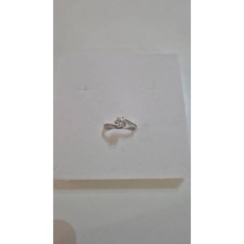 ANELLO Donna Solitario ORO BIANCO 18...