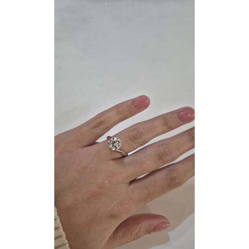 ANELLO Donna Solitario In ORO BIANCO...