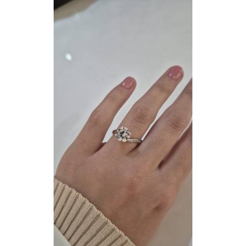 ANELLO Donna Solitario In ORO BIANCO...