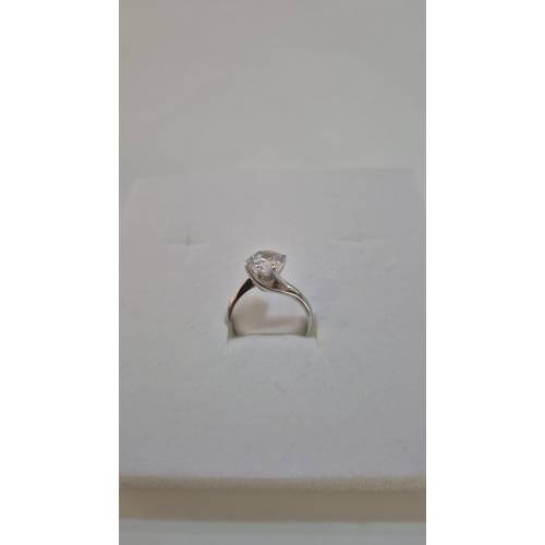 ANELLO Donna Solitario In ORO BIANCO...