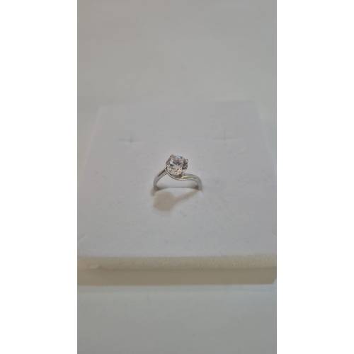 ANELLO Donna Solitario In ORO BIANCO...