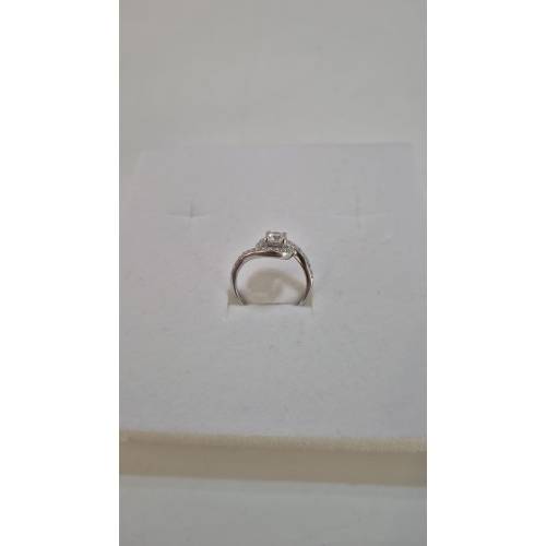 ANELLO Donna Solitario ORO BIANCO 18...