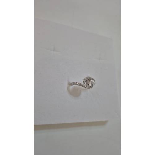 ANELLO Donna Solitario ORO BIANCO 18...