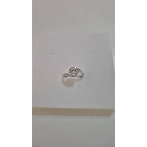 ANELLO Donna Solitario ORO BIANCO 18...