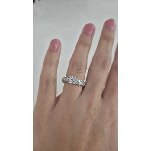 ANELLO Donna Fascia Di Pavè Pietra...