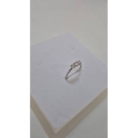 ANELLO Da Donna TRILOGY Con Zirconi Tondi Bianchi In ORO BIANCO 18 Karati 750%