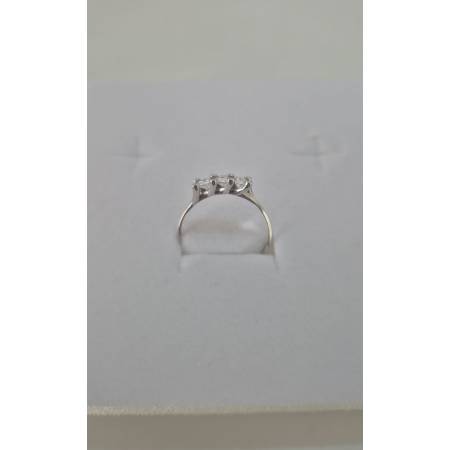 ANELLO Da Donna TRILOGY Con Zirconi Tondi Bianchi In ORO BIANCO 18 Karati 750%