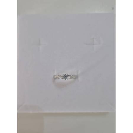 ANELLO Da Donna TRILOGY Con Zirconi Tondi Bianchi In ORO BIANCO 18 Karati 750%