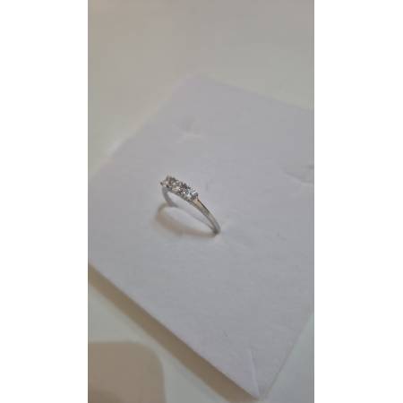 ANELLO Da Donna TRILOGY Con Zirconi Tondi Bianchi In ORO BIANCO 18 Karati 750%