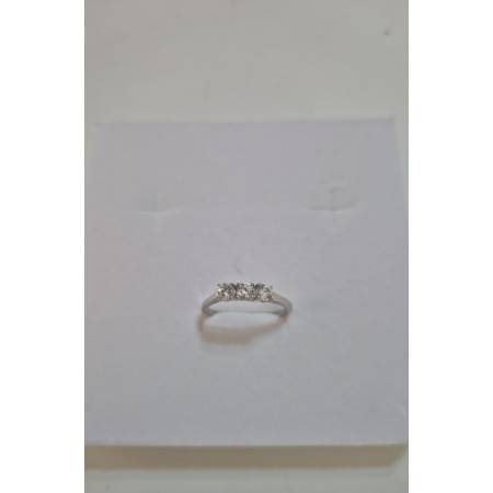 ANELLO Da Donna TRILOGY Con Zirconi Tondi Bianchi In ORO BIANCO 18 Karati 750%