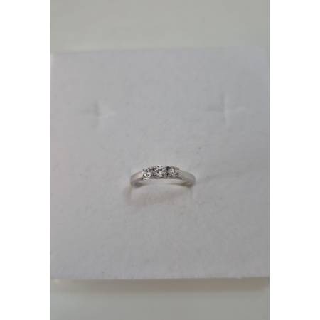 ANELLO Da Donna TRILOGY Con Zirconi Tondi Bianchi In ORO BIANCO 18 Karati 750%