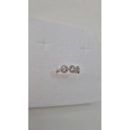 ANELLO Da Donna TRILOGY Con Zirconi Tondi Bianchi In ORO BIANCO 18 Karati 750%