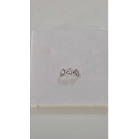 ANELLO Da Donna TRILOGY Con Zirconi Tondi Bianchi In ORO BIANCO 18 Karati 750%