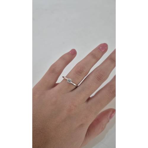 ANELLO Donna Solitario ORO BIANCO 18...