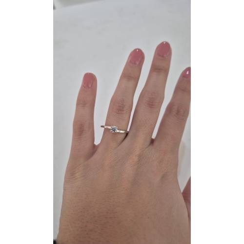 ANELLO Donna Solitario ORO BIANCO 18...