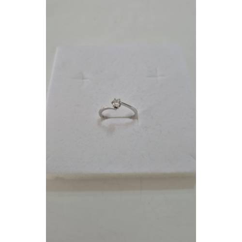 ANELLO Donna Solitario In ORO BIANCO...