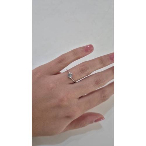 ANELLO Donna Solitario In ORO BIANCO...