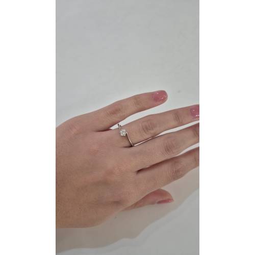 ANELLO Donna Solitario In ORO BIANCO...