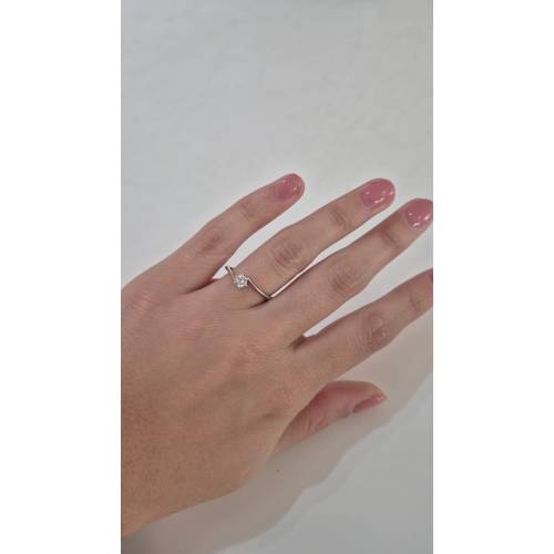 ANELLO Donna Solitario In ORO BIANCO...