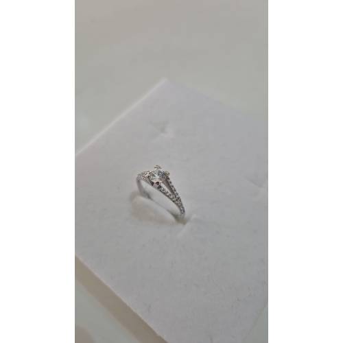 ANELLO Donna Solitario ORO BIANCO 18...