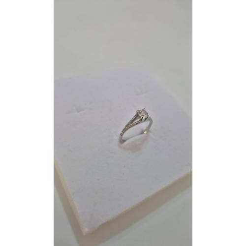 ANELLO Donna Solitario ORO BIANCO 18...