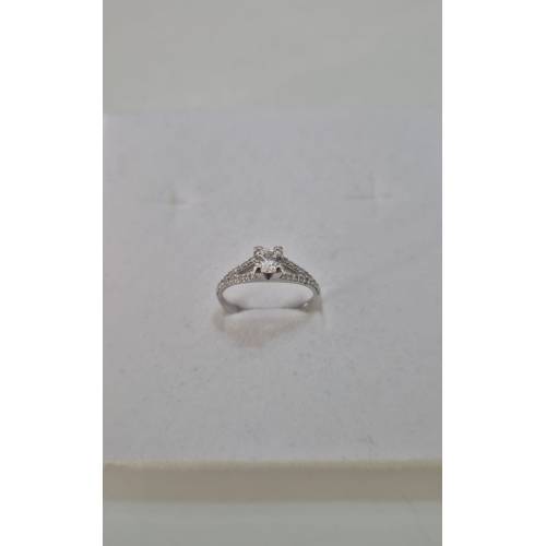 ANELLO Donna Solitario ORO BIANCO 18...