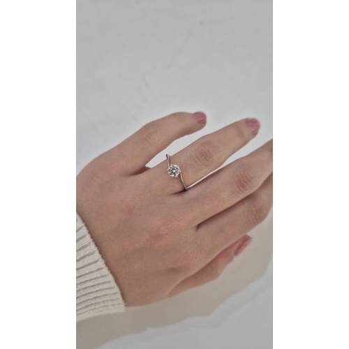 ANELLO Donna Solitario In ORO BIANCO...