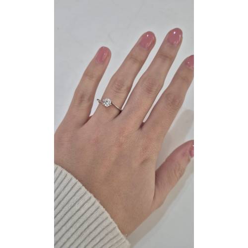 ANELLO Donna Solitario In ORO BIANCO...