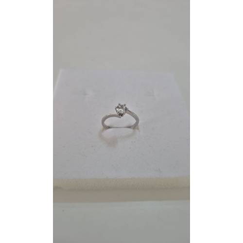 ANELLO Donna Solitario In ORO BIANCO...