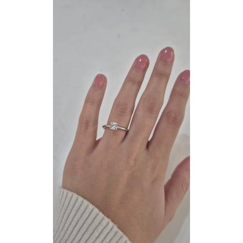 ANELLO Donna Solitario In ORO BIANCO...