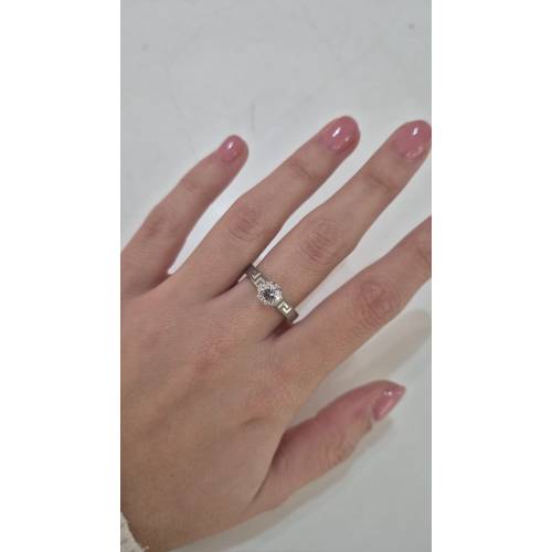 ANELLO Donna Solitario In ORO BIANCO...