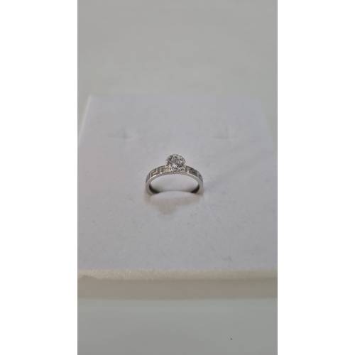 ANELLO Donna Solitario In ORO BIANCO...