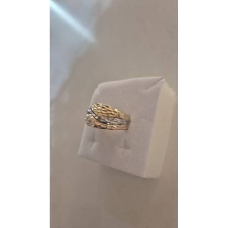 ANELLO Da Donna In ORO GIALLO BIANCO ROSSO 18 KARATI 750% Tre Colori Diamantato