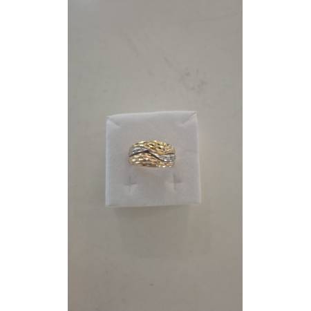 ANELLO Da Donna In ORO GIALLO BIANCO ROSSO 18 KARATI 750% Tre Colori Diamantato