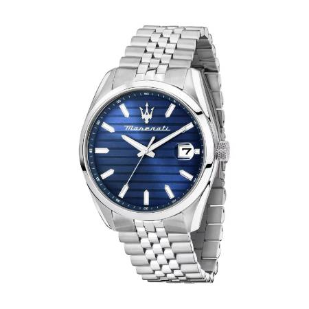 OROLOGIO MASERATI Uomo Con Datario ATTRAZIONE In Acciaio Argento Blu R8853151028