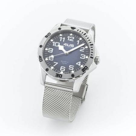 OROLOGIO CESARE PACIOTTI 4US Uomo In Acciaio Argento Blu Maglia Milano T4LS404