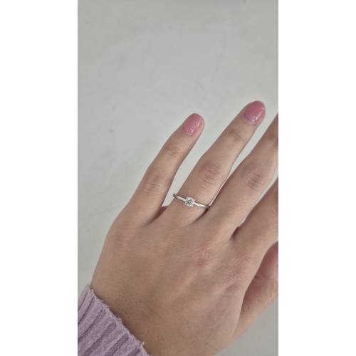 ANELLO Donna Solitario In ORO BIANCO...