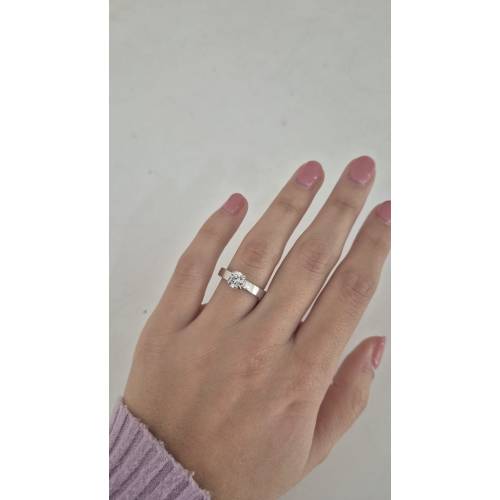 ANELLO Donna Solitario In ORO BIANCO...