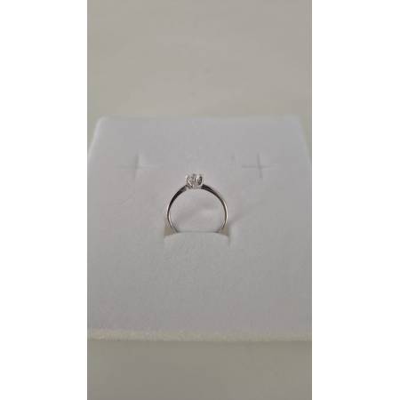 Condividi ANELLO Donna Solitario In ORO BIANCO 18 Karati 750% Con Zircone Centrale Rotondo