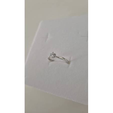 Condividi ANELLO Donna Solitario In ORO BIANCO 18 Karati 750% Con Zircone Centrale Rotondo