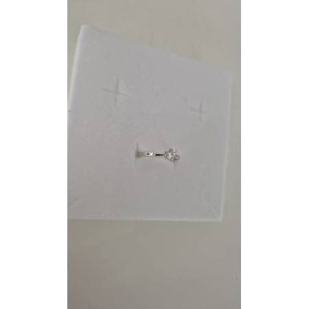 Condividi ANELLO Donna Solitario In ORO BIANCO 18 Karati 750% Con Zircone Centrale Rotondo