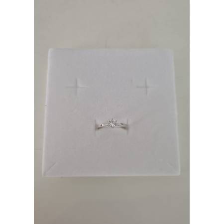 Condividi ANELLO Donna Solitario In ORO BIANCO 18 Karati 750% Con Zircone Centrale Rotondo