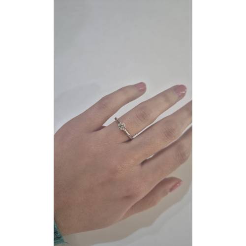 ANELLO Donna Solitario In ORO BIANCO...