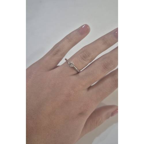 ANELLO Donna Solitario In ORO BIANCO...