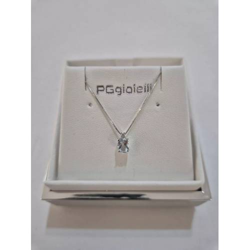 COLLANA ACQUAMARINA Ovale E DIAMANTE...